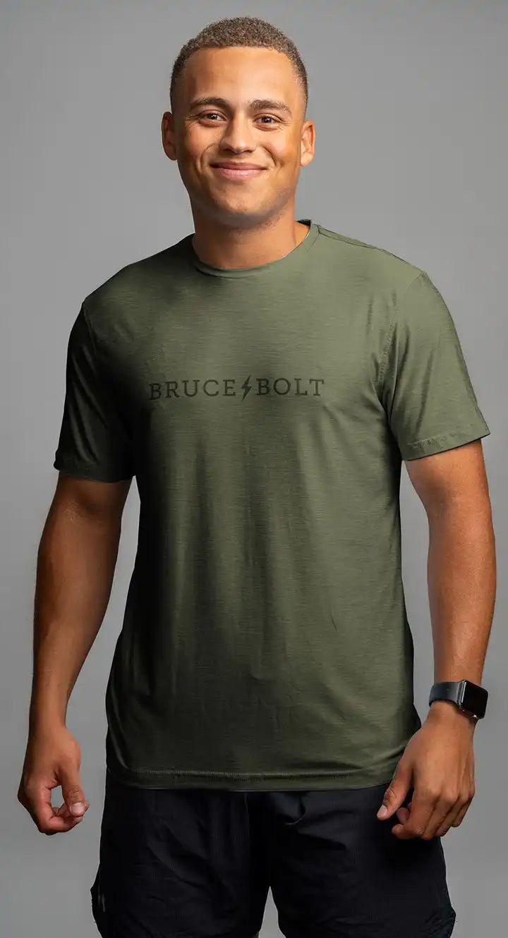 SuperSoft "BRUCE BOLT" Short Sleeve Shirt - Olive Green