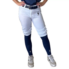 Premium Pro Softball Knicker Pant w/ Piping - White/Navy