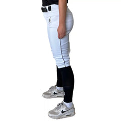 Premium Pro Softball Knicker Pant w/ Piping - White/Black