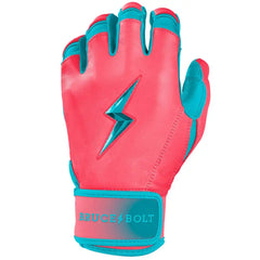 Max Clark Signature Series Short Cuff Batting Gloves - Pink/Teal