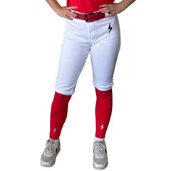 Premium Pro Softball Knicker Pant w/ Piping - White/Red