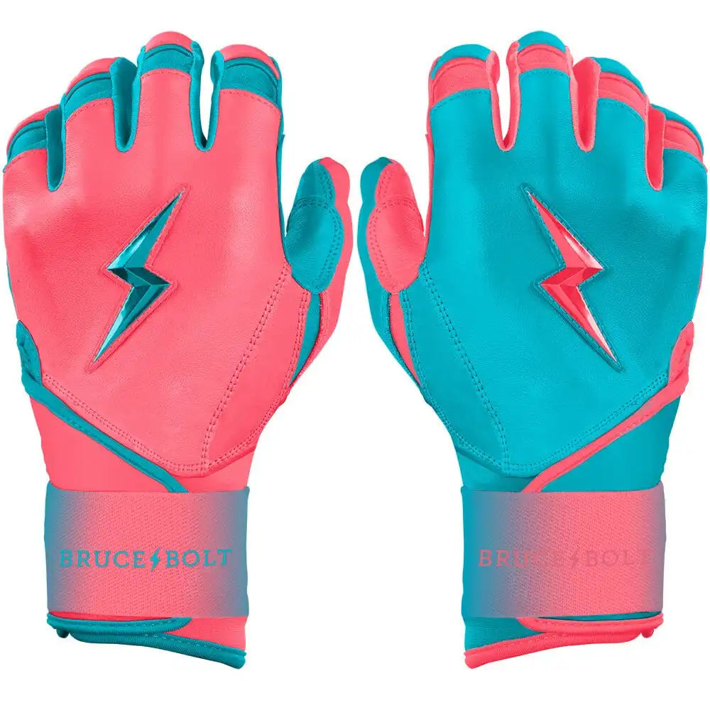 Max Clark Signature Series Long Cuff Batting Gloves - Pink/Teal