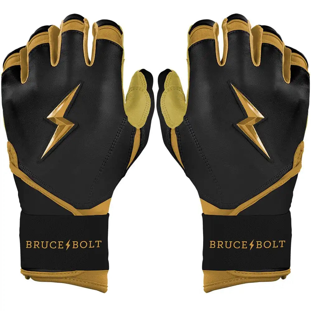 Gold Series Long Cuff Batting Gloves - Black/Gold