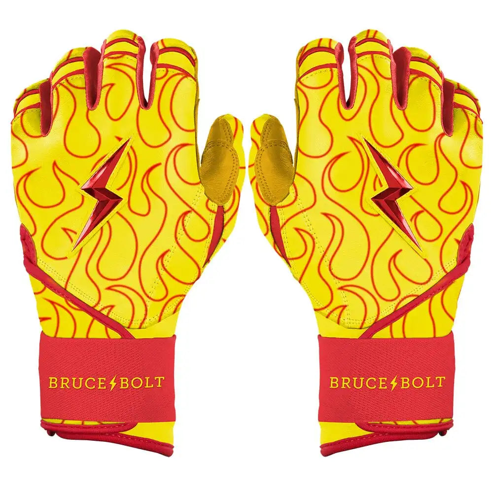 Harrison Bader Signature Series Long Cuff Batting Gloves - Flames