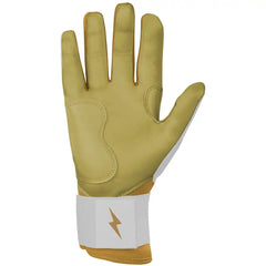 Gold Series Long Cuff Batting Gloves - White/Gold