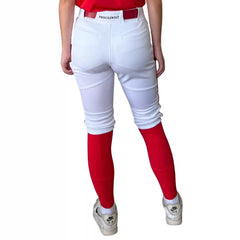 Premium Pro Softball Knicker Pant w/ Piping - White/Red