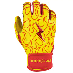 Harrison Bader Signature Series Short Cuff Batting Gloves - Flames