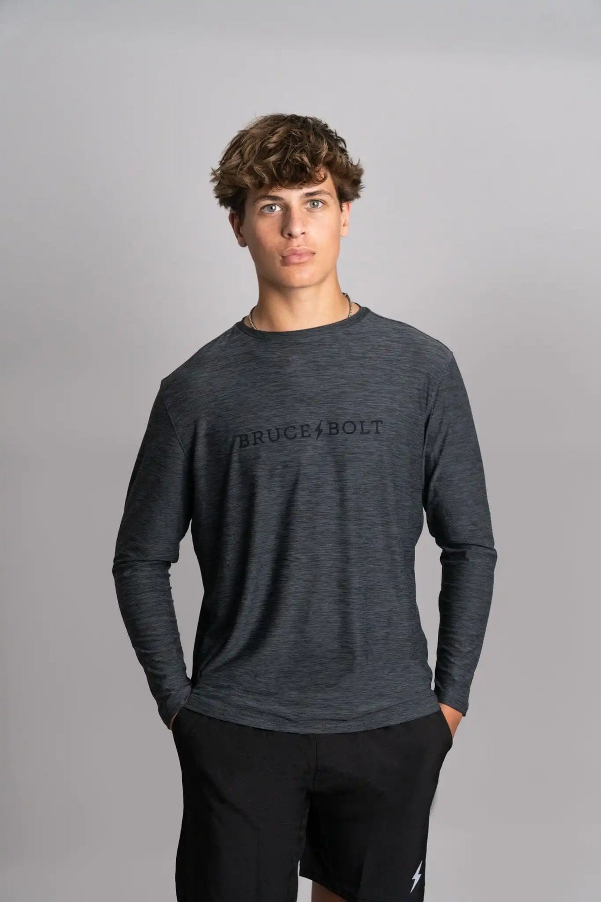 SuperSoft "BRUCE BOLT" Long Sleeve Shirt - Charcoal