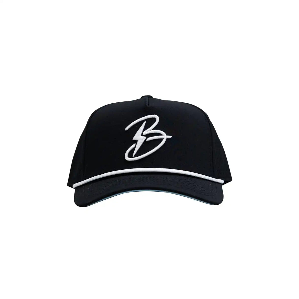 "Flying B" Pre-Curved Golf Rope Hat - Black