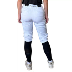 Premium Pro Softball Knicker Pant w/ Piping - White/Black