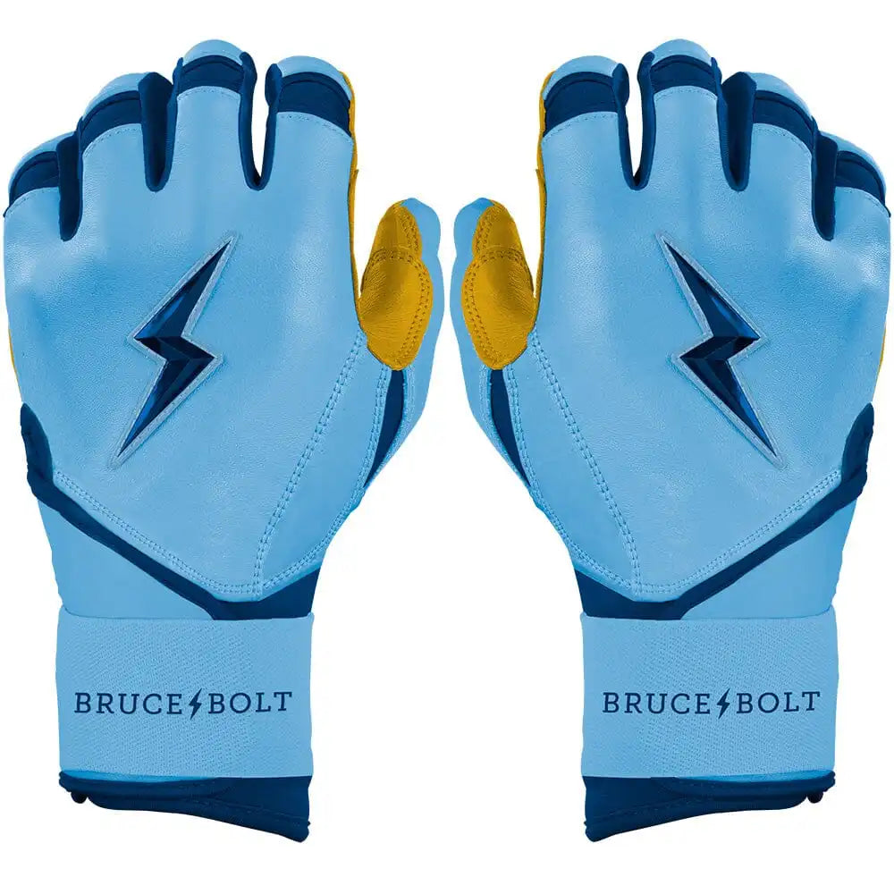 Personalized Bear Series Long Cuff Batting Gloves - Carolina Blue