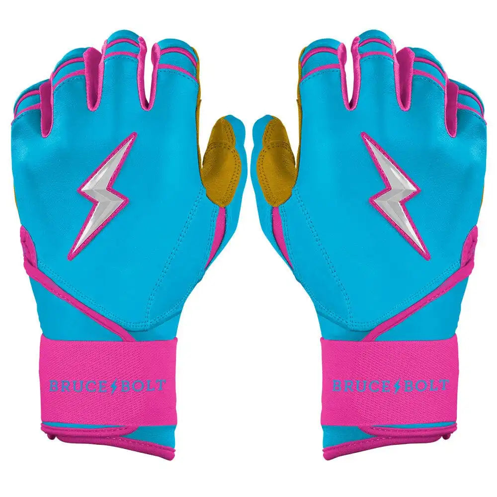 Harrison Bader Signature Series Long Cuff Batting Gloves - Blue/Pink