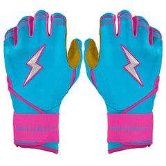 Harrison Bader Signature Series Long Cuff Batting Gloves - Blue/Pink